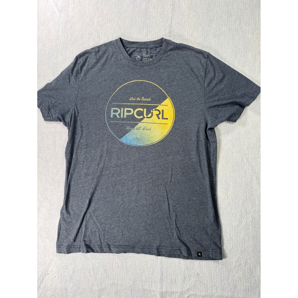 Rip Curl Mens Large Blue Heather Live the Search Graphic T-Shirt Short Sleeve